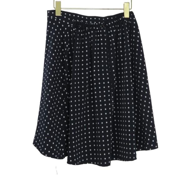 1980s Vintage Americana Navy Blue Star Pattern A-Line Mini Skirt Medium 28" - Picture 4 of 6